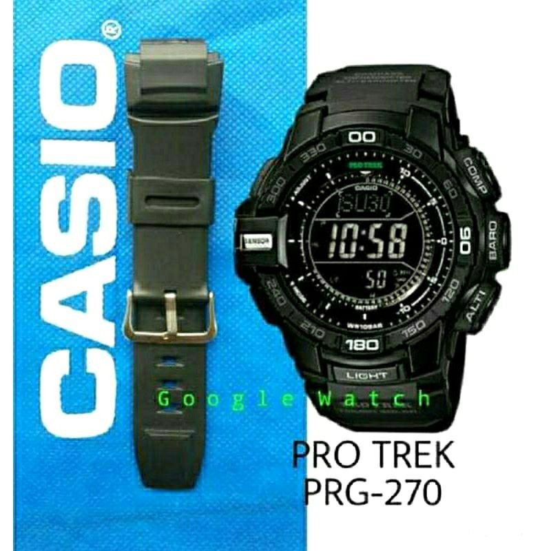 Hitam CASIO PROTREK PRG-270 PRG270 สายนาฬิกาข้อมือ CASIO PROTREK PRG 270 สีดํา
