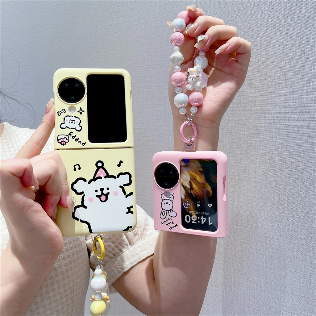 เกาหลีน่ารัก Macarone Puppy Angel กระต่ายโซ่เคสโทรศัพท์สําหรับ OPPO N3Flip N3 Flip N3Flip N2Flip N2 