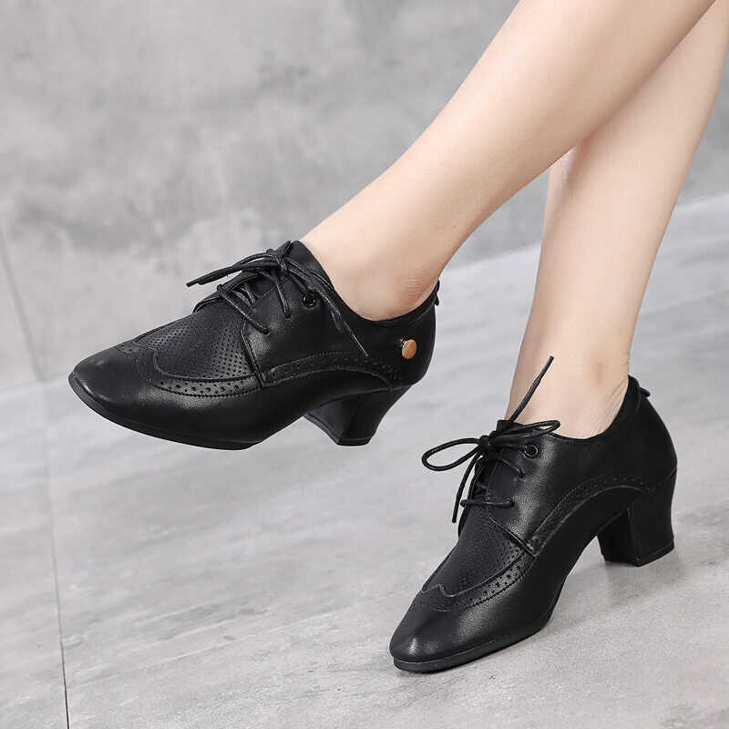 dancer soft Latin medium heel Social Cow tendon soled dance shoes