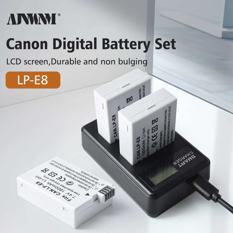 ➧ ภาพใหญ่: 1800 Mah Lp-E8 แบตเตอรี่กล้อง Lpe8 AKKU สำหรับ Canon EOS 55