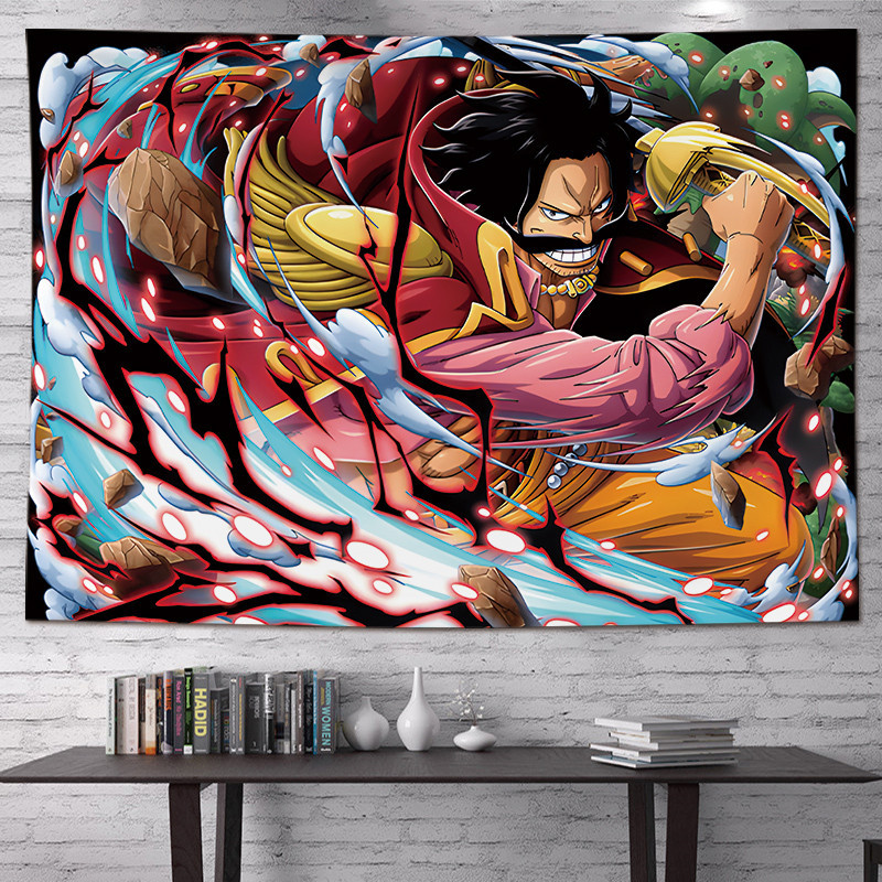 วันพีซพื้นหลังผ้า แขวนผ้าสำหรับหอพักห้องนอนตกแต่งหัวเตียงเปลี่ยนการ์ตูนผนังผ้าถนนบิน Solonika - รูปที่ 6