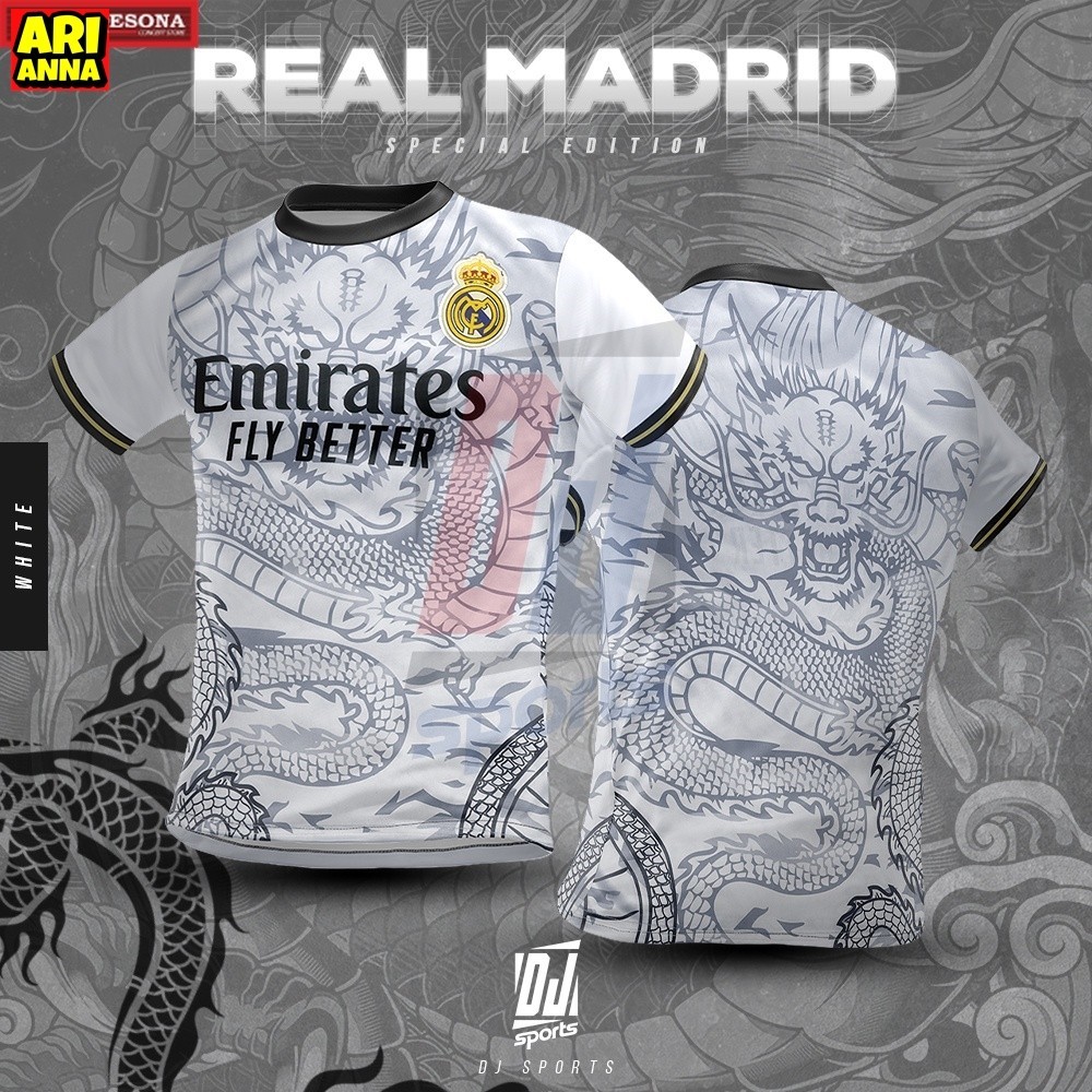 Arianna-Free Custom ชื่อและจํานวนถ้วยเรอัลมาดริด Jersi Bola Jersey ฟุตบอล Baju Jersi Bola Sepak Armn