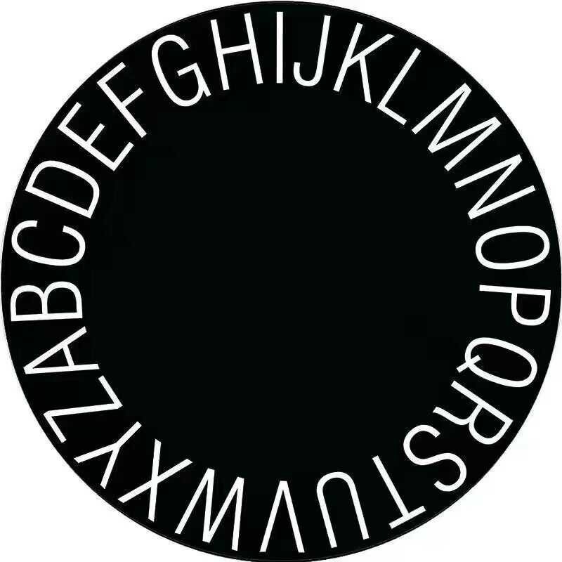 Nordic LuckyZone Round Rugs Non-Slip Floor Mat Children's Bedroom Carpet 26 PCs English Letters Dec