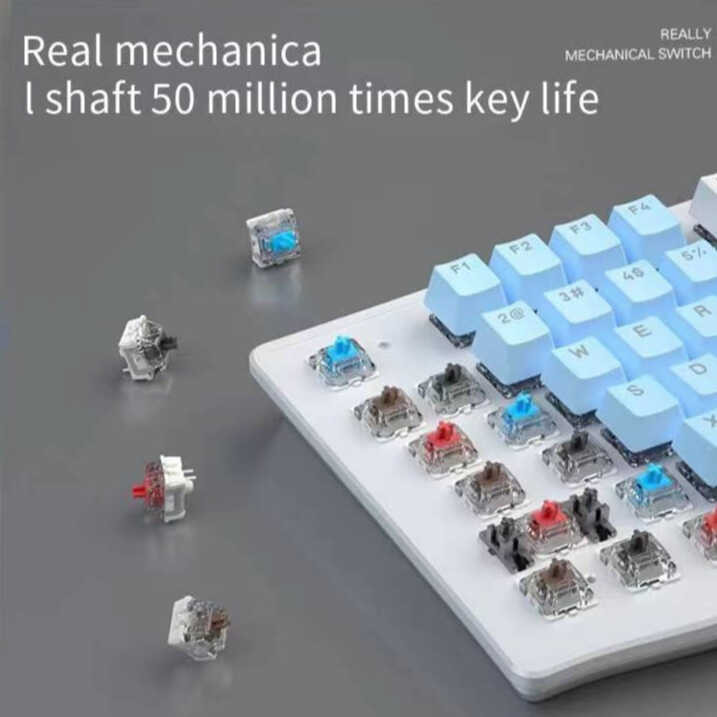 [HOT ❀ SDGFLHK 118] K870 Wired Mechanical 87 key Multi-color Key Cap Mixed Light Gaming Keyboard fo 