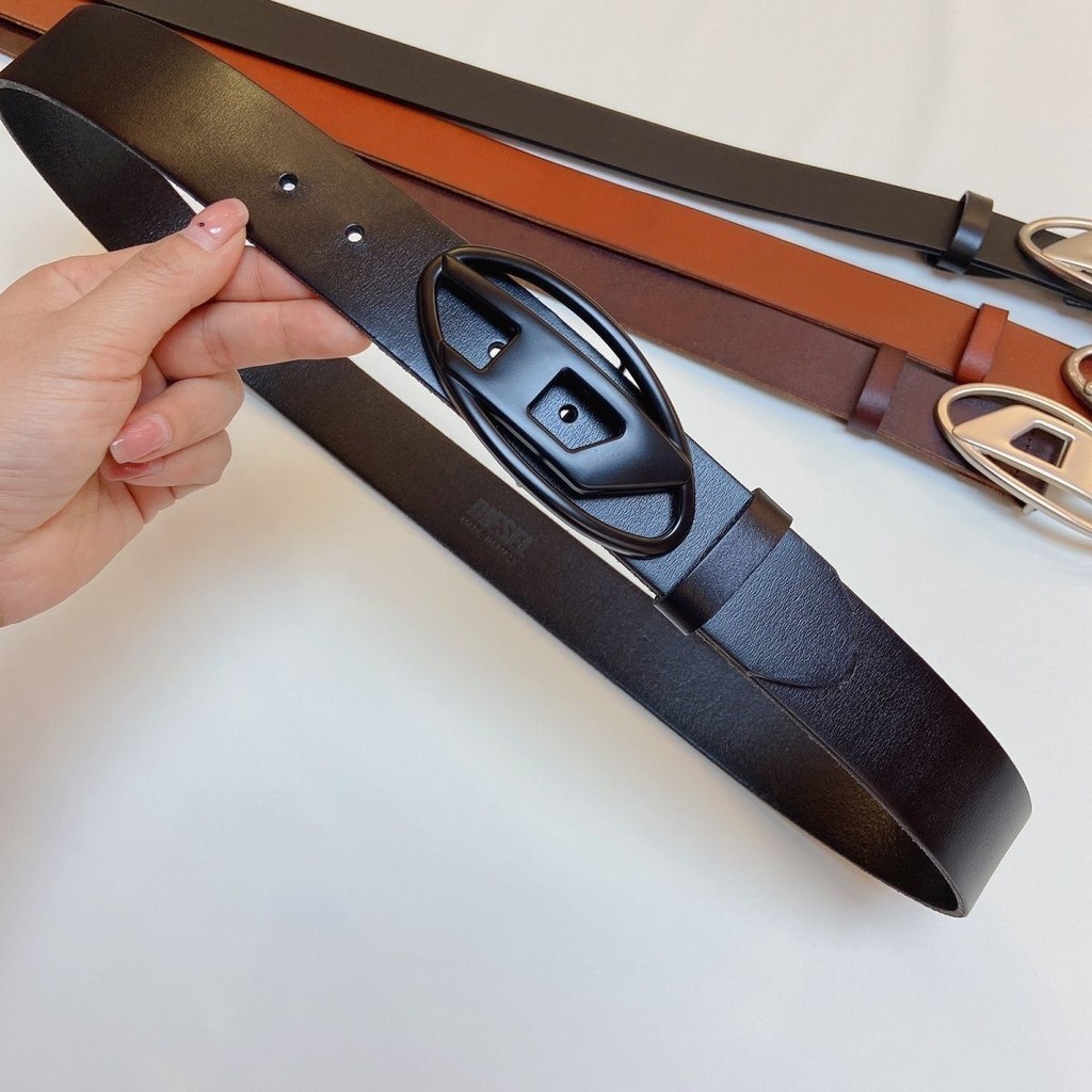 W1LQ DIESEL  DLetters Original Order Belt Western Style  Same Style for Men and Women Cool4.0cmHigh