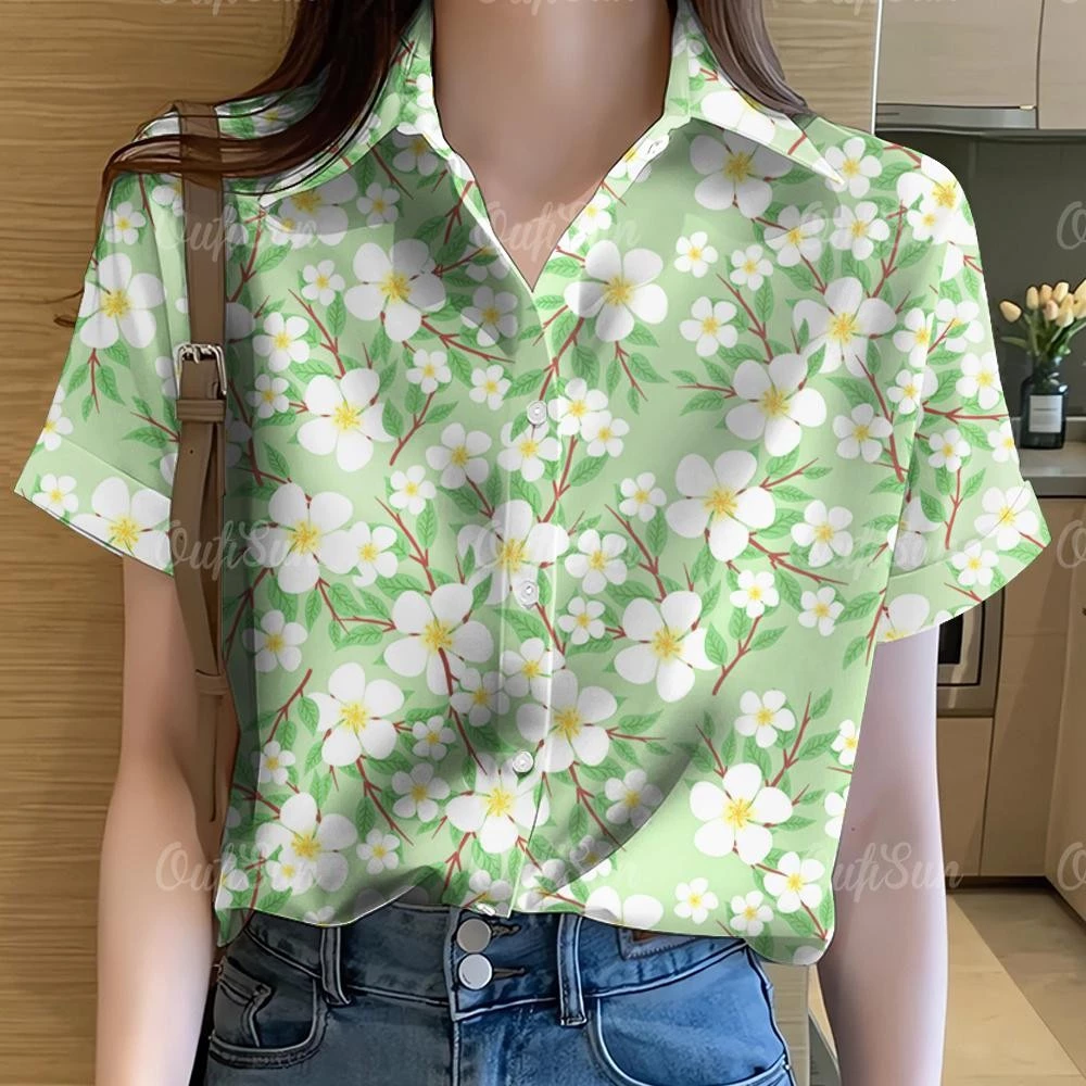 เสื้อลายดอกไม้ Rainbow สไตล์ฮาวาย แขนสั้น ไซส์ใหญ่ thumbnail 3