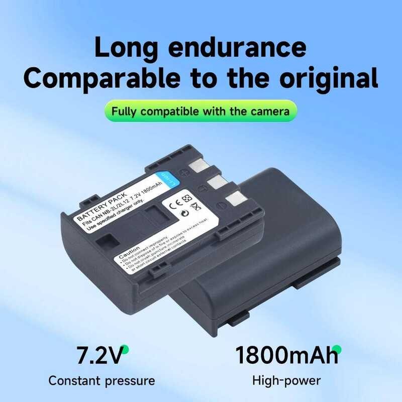 ❤️ Palo 1800Mah Nb2l Nb-2L Nb-2Lh NB 2Lh แบตเตอรี่กล้องดิจิตอล + เคสชาร์จสำหรับ Canon Rebel XT