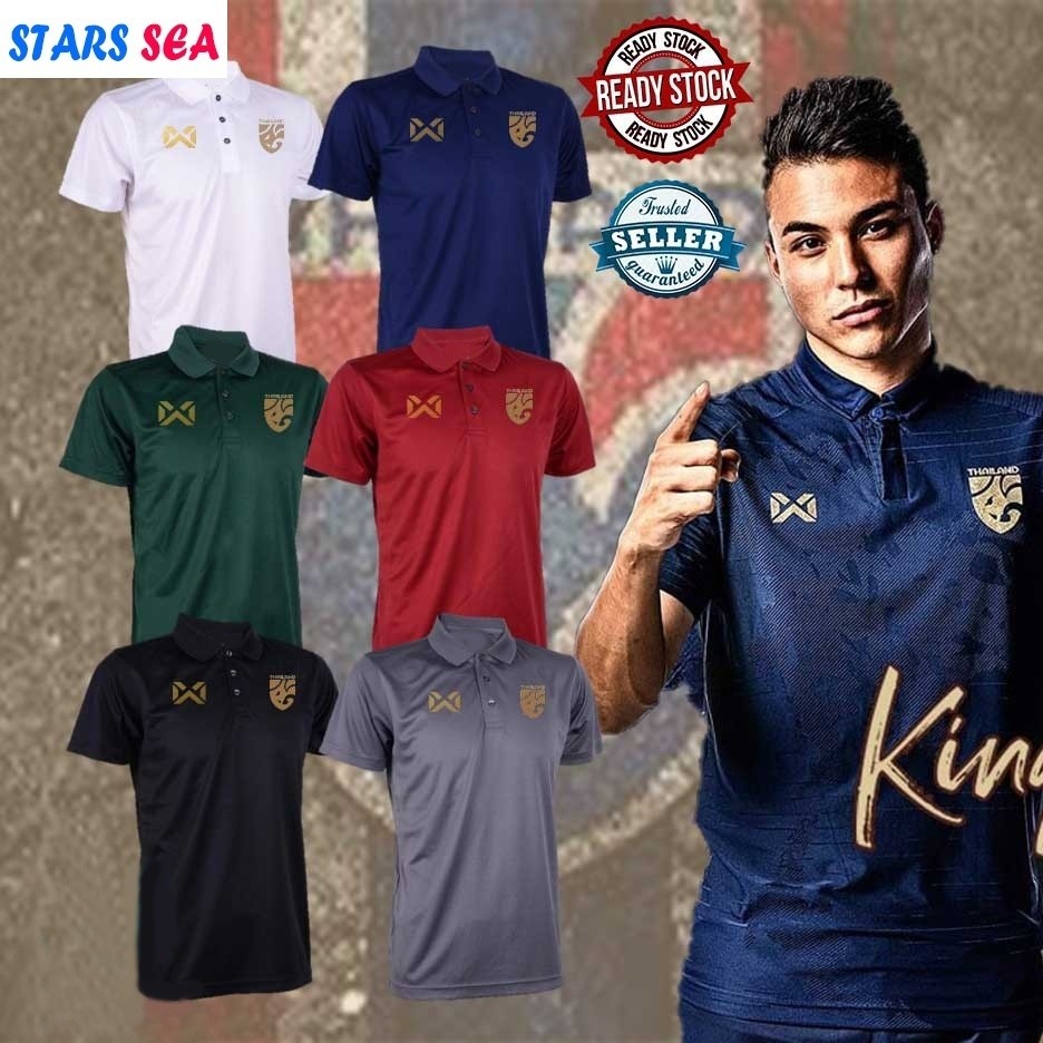 ทีมชาติไทย BOLA SEPAK Baju Berkolar Baju เสื้อโปโลผู้ชาย