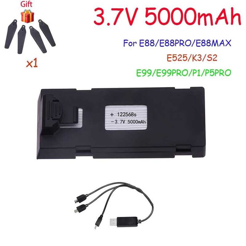 ❤️ อาร์ซีแบตเตอรี่3.7V 5000Mah สำหรับ E88 E88pro Ls-E525 E525 Pro แบตเตอรี่ขนาดเล็ก UAV