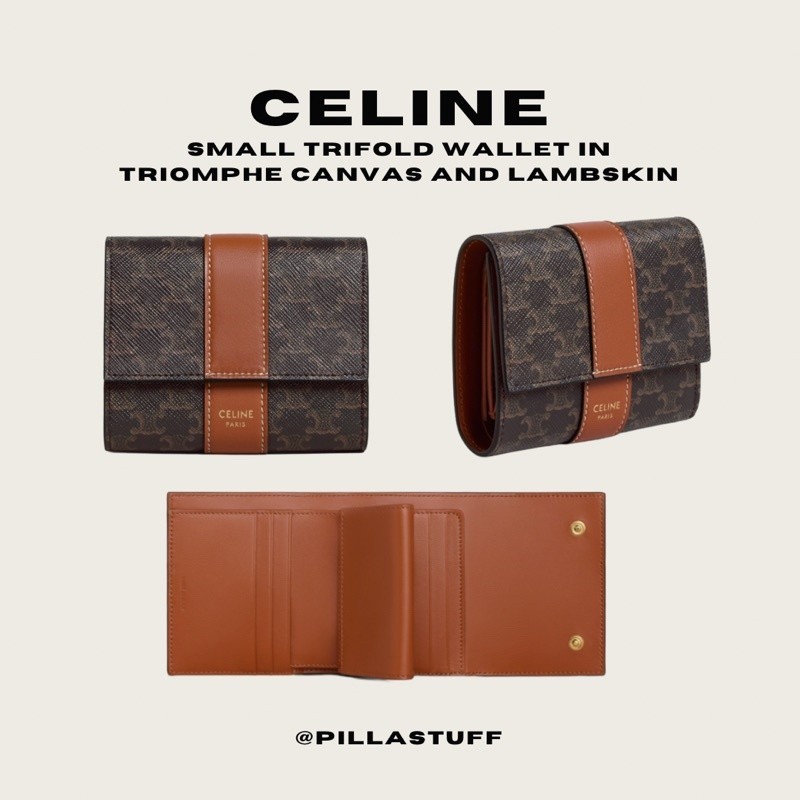♞แท้100% Celine small trifold wallet กระเป๋าสตางค์เซลีนแคนวาส