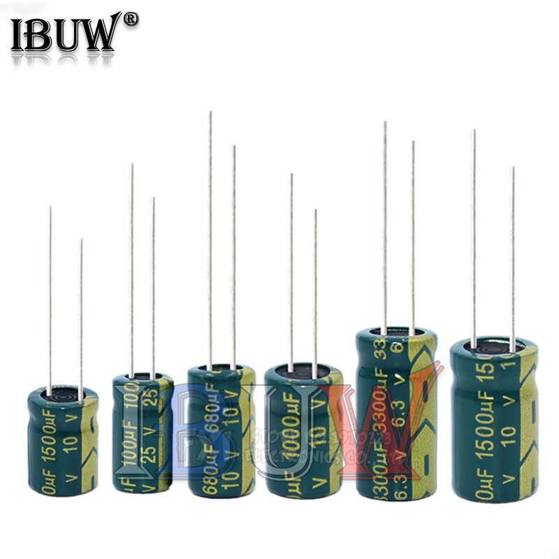 ตัวเก็บประจุอลูมิเนียม ESR ความถี่สูง10v 16V 25V 35V 50V 400V 100Uf 220Uf 330Uf 470Uf 680Uf 1000Uf 1