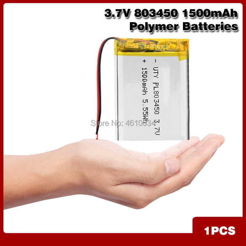 ความจุสูง1500mah Lithium Ion Polymer Battery 3.7V 803450 Li-Polymer Lipo แบตเตอรี่ป้องกัน PCB