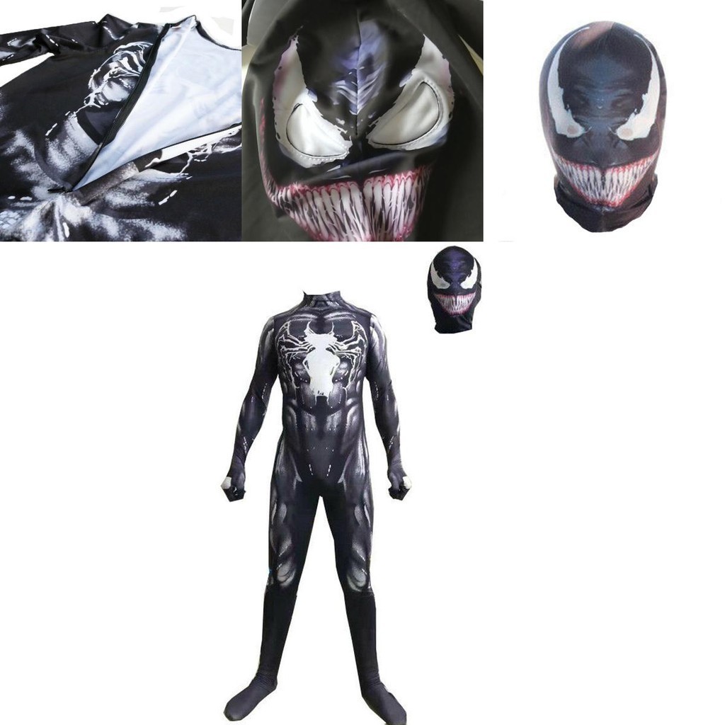 ชุดจั๊มสูท ชุดคอสเพลย์แฟนซี Venom Spider-Man Superhero สําหรับเด็ก และผู้ใหญ่