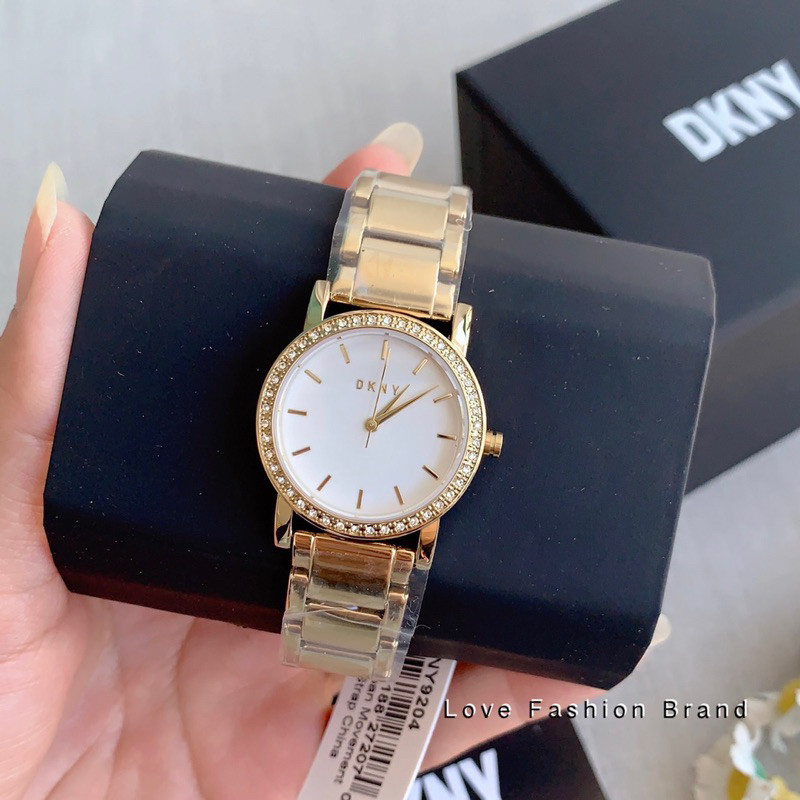 ♞ผ่อน0%~แท้100%NY9204 นาฬิกาข้อมือ DKNY Soho Three-Hand Gold-Tone Stainless Steel Watch