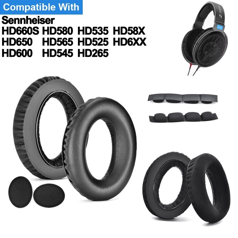 เปลี่ยนแถบคาดศีรษะแผ่นรองหูฟังสําหรับ Sennheiser HD660S HD650 HD600 HD580 HD565 HD545 HD535 HD525 HD