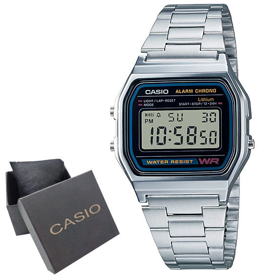 นาฬิกา Casio A158 นาฬิกาข้อมือดิจิทัล สายสแตนเลส สามารถปรับได้ สไตล์วินเทจ สําหรับผู้ชาย ผู้หญิง