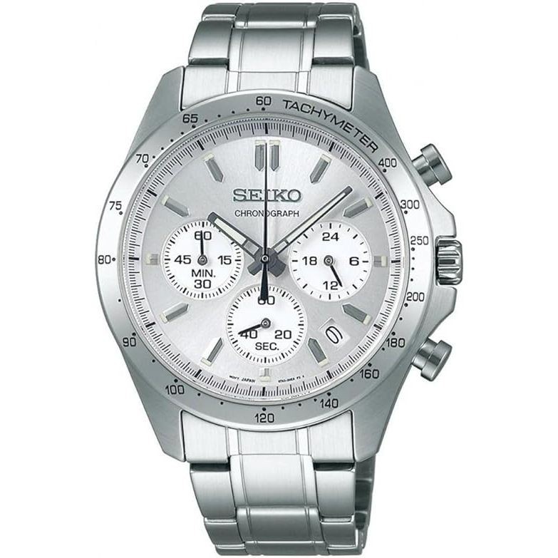 [นาฬิกา Seiko] นาฬิกา Seiko Selection Quartz Chronograph (3 ตาแนวนอน) SBTR009 บุรุษ สีเงิน
