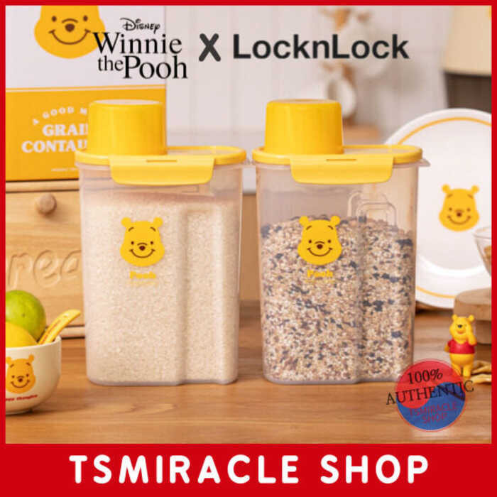 Winnie the LocknLock Pooh Cereal storage container 2P set/cereal container/rice container/pet food  