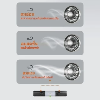SEAMETAL พัดลมในรถยนต์ พัดลมหัวคู่ติดรถยนต์ ปรับองศาได้360 ความเร็วลม 3 USB 12V 24V พัดลมเบาะหลังรถ
