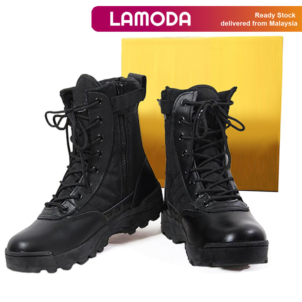 [35-47][Lomoda]Army Men Boots Kasut Operasi Unisex Boots Safety Boots Shoes Kasut Safety (พร้อมกล่อง