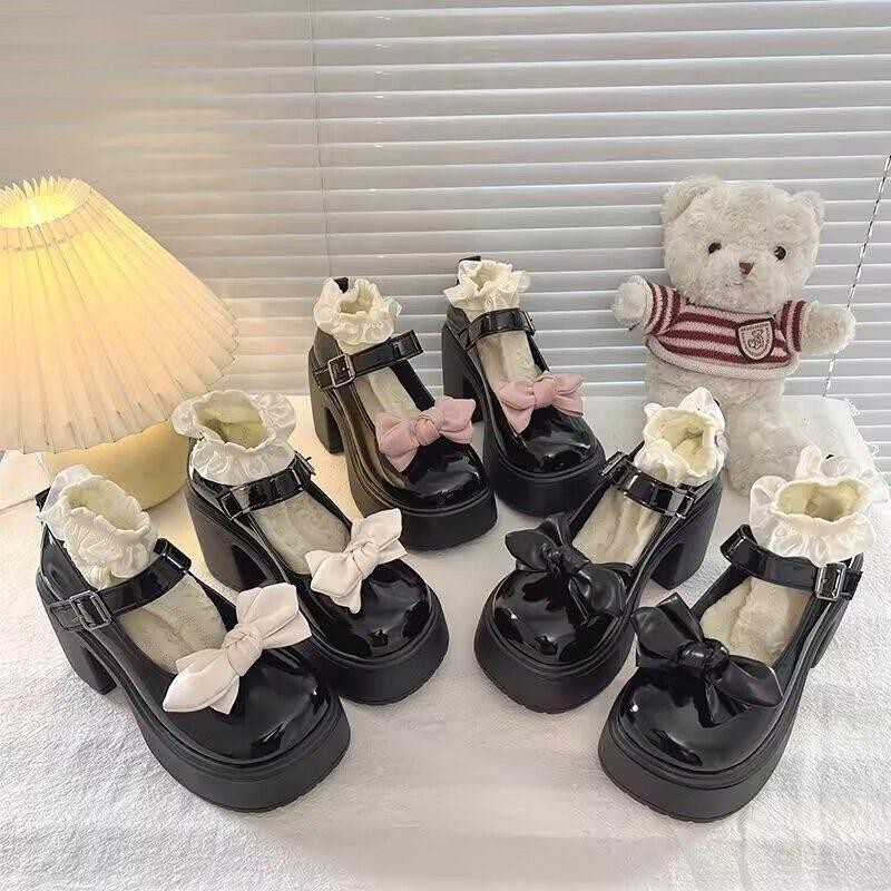 Lolita Soft Girls Shoes Shoes ญี่ปุ่น Sweet Lo Shoes Big Big's Shoes ผู้หญิงสไตล์ร้อน Zhen รองเท้าห