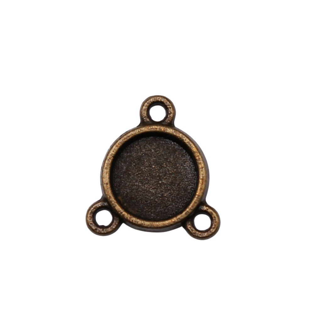 สามหลุมหลายขนาดแก้ว Cabochon ฐานการตั้งค่าถาดอุปกรณ์เสริมชิ้นส่วนเด็ก Jewellery จํานวนมากตลกรายการ