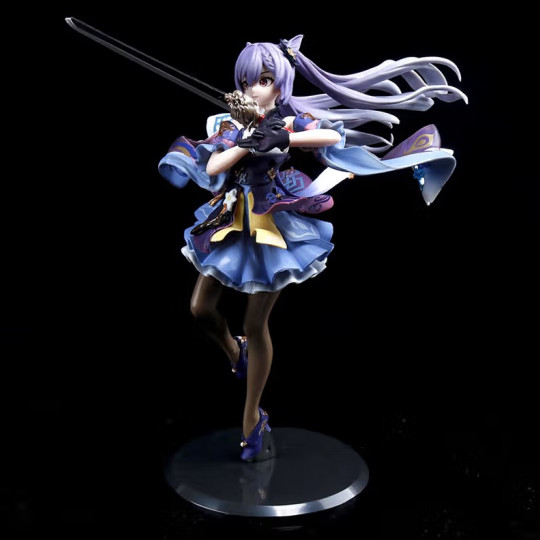 Keqing Figure Tingni Quick Rain Standing Strike Miha Game อุปกรณ์ต่อพ่วง Binary Binary Swing