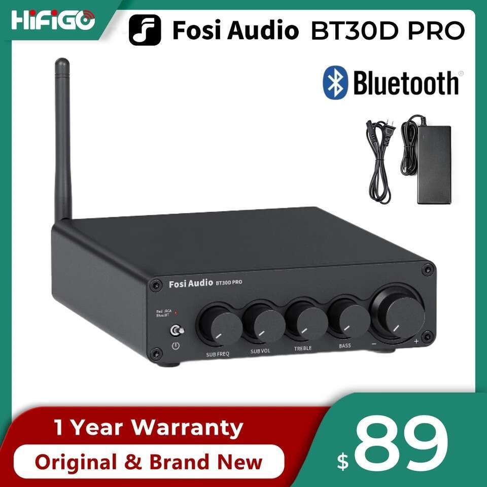 Fosi Audio BT30D PRO บลูทูธเสียงเครื่องขยายเสียง 2.1 ช่อง Amp Audio Reciver สําหรับลําโพงซับวูฟเฟอร์