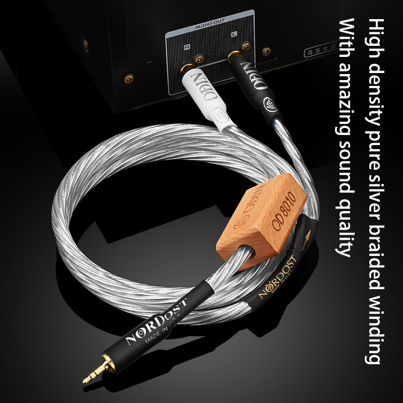 Odin HiFi 3.5 ถึง 2RCA สายเงินแท ้ Aux 3.5 มม.แจ ็ ค RCA ชาย Splitter Y สายสัญญาณเสียงสําหรับเครื ่ องขยายเสียงโฮมเธียเตอร ์ ลําโพง ราคา ถูกที่สุด ดีลบีเคเค แกลเลอรีภาพที่ 3