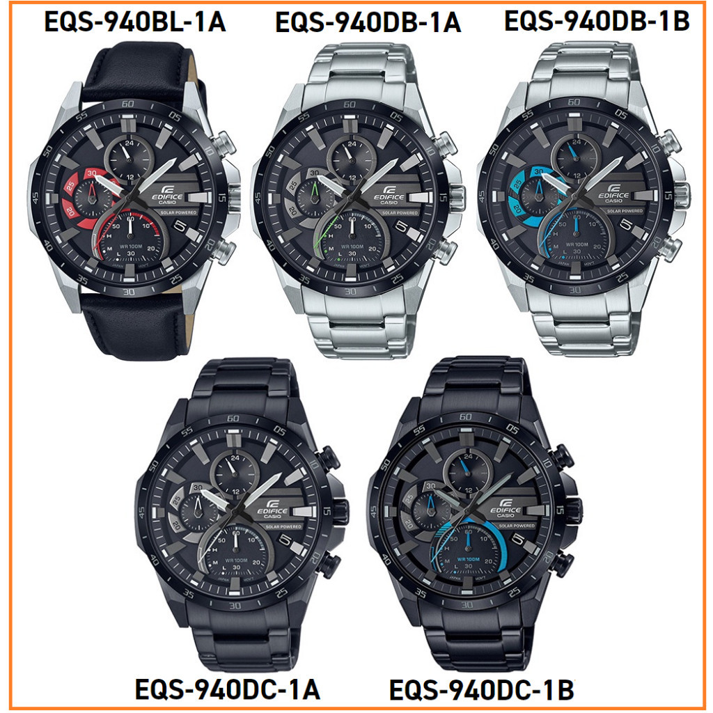 ♞,♘,♙นาฬิกา Casio Edifice รุ่น EQS-940 นาฬิกาผู้ชาย โครโนกราฟ พลังงานแสงอาทิตย์ -ของแท้ 100% รับประ