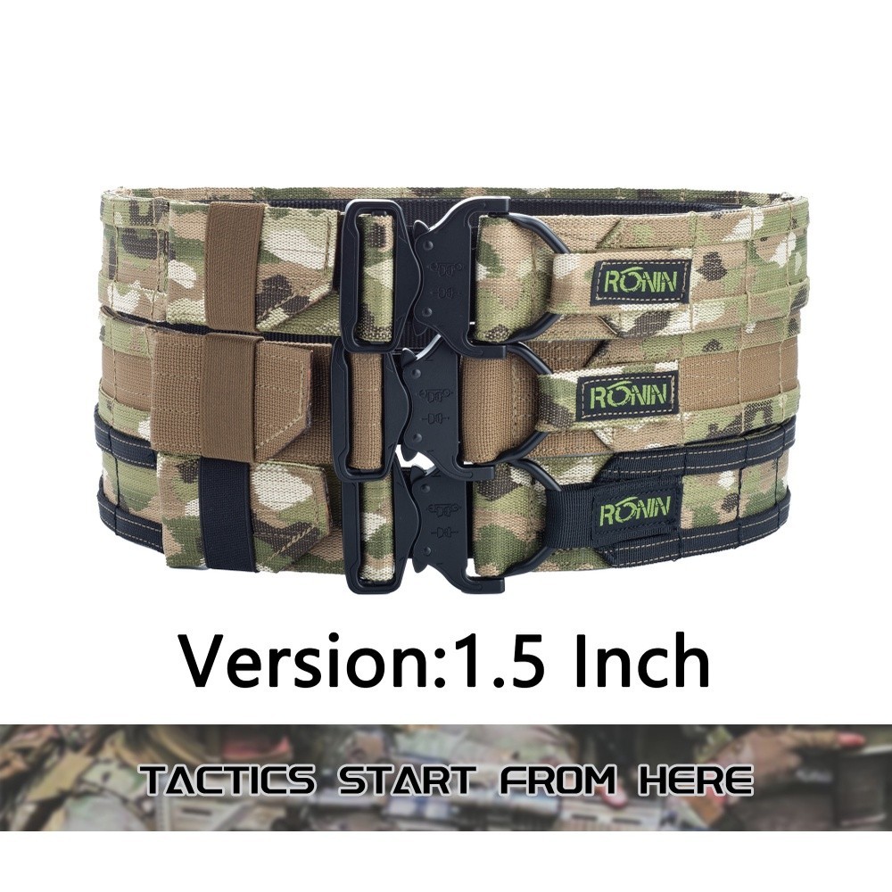 Ronin Style Tactical SENSHI Belt 【1.5 Inch】AIRSOFT Outdoor Military duty sports Double Layer Belt M