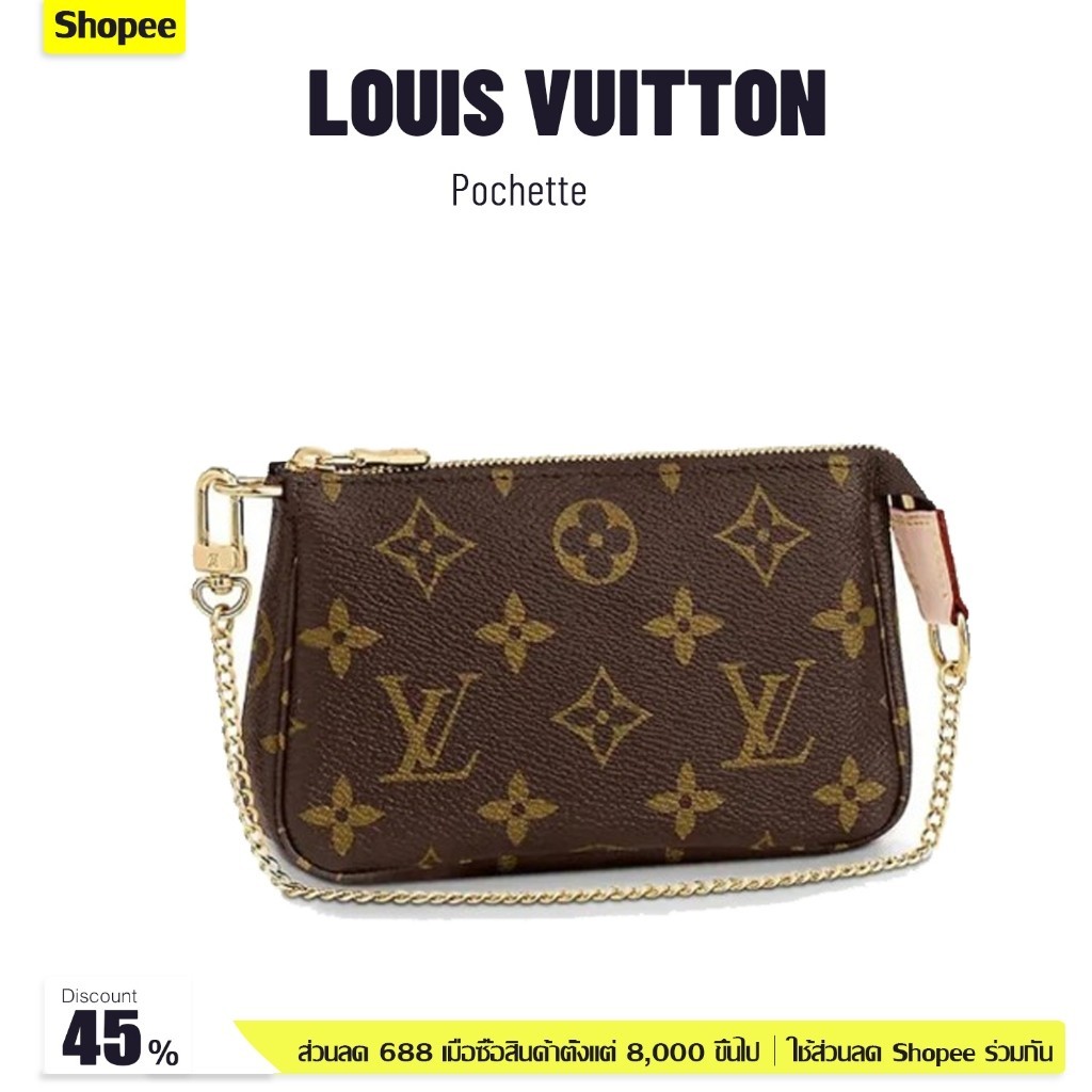 ♞กระเป๋า LV LOUIS VUITTON Mini Pochette Accessoires ตัวแทนจัดซื้อที่เคาน์เตอร์ ของแท้ กระเป๋าสะพาย
