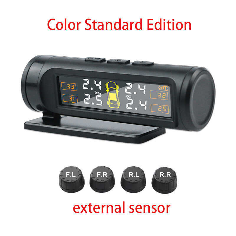 ❤ HFAD S1 Smart Car TPMS Auto Devce Monitoring System Security Alarm TMPS Tyre Pressure With 4 Ex