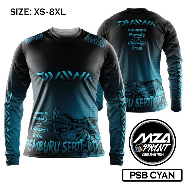 Glorya JENGGO Hunter Edition | เสื้อตกปลากุ้งก้ามกราม | นักล่าสแนปสีน้ําเงิน | Jenggo Hunter Sublimation OutFit