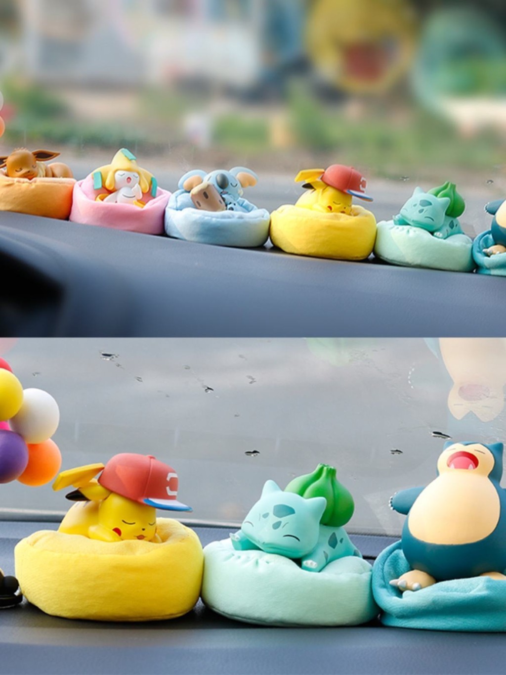 รูปบูติก Pokémon Sleeping Posture Series กล่องปริศนาอินเทรนด์ Pokémon Pikachu Car Doll Figure Doll Toy
