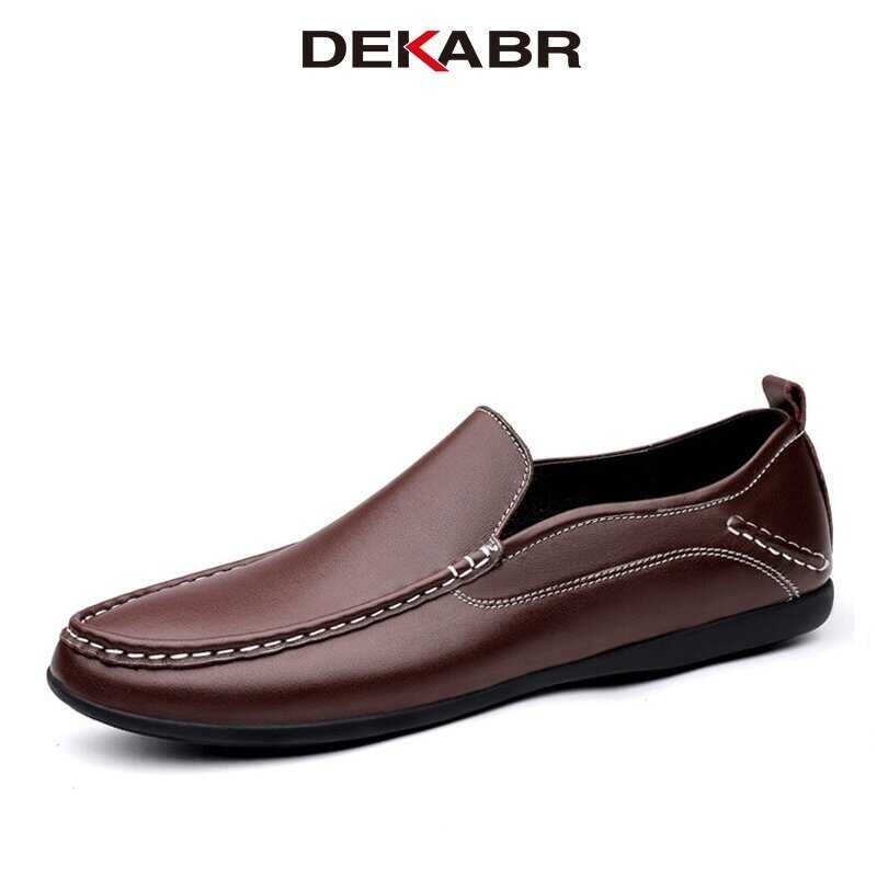 Split DEKARB Soft Leather Men Loafer Fashion Male Boat Casual Man Driving Shoes Party Wedding Footw