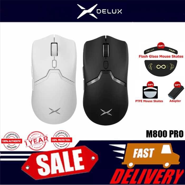 PRO Delux M800 PAW3395 Wireless 72g Lightweight Wired Mouse Programmable for PC Gaming