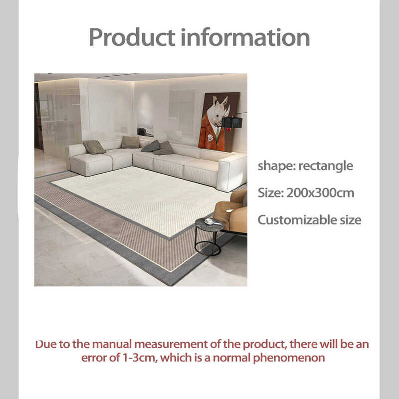 Light Large （200X300cm） Area Nordic Minimalist Style Rug Sofa Coffee Dining Table Mat Living Room