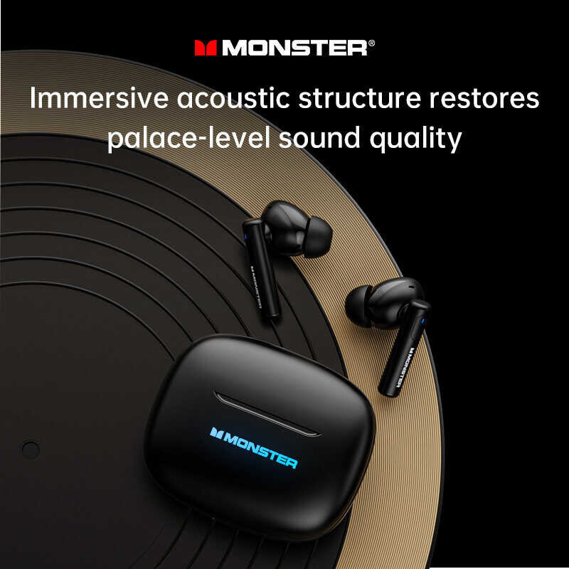 Monster Airmars Xkt26 ANC Active Noice Cancellation Bluetooth 5.4 Earphones ENC Call HIFI Stereo Su