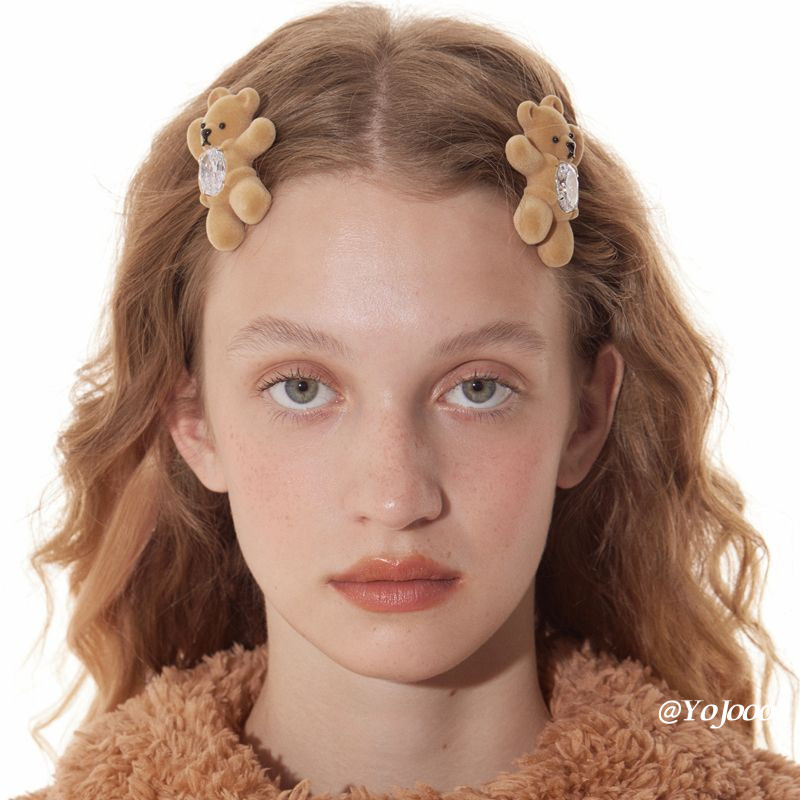 Yojooo Wave Bear Gem Hairpin Hairpin ของขวัญ