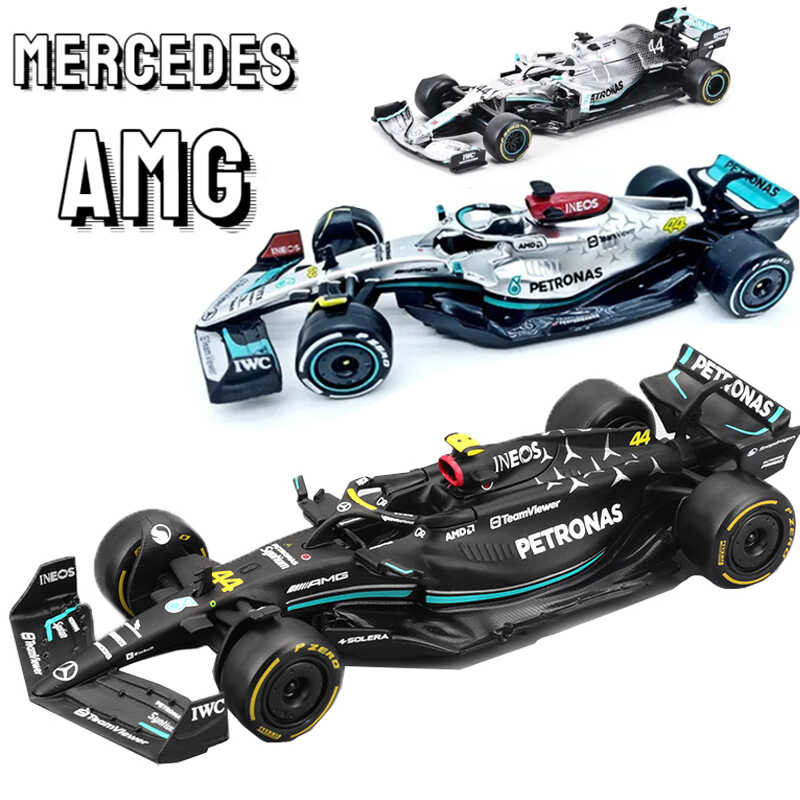 Bburago 1:43 F1 Mercedes-AMG Full Range W13 44 63 W14-44/77 W10-44/77 W07-44/6 โลหะผสมของเล่นรถรุ่น 