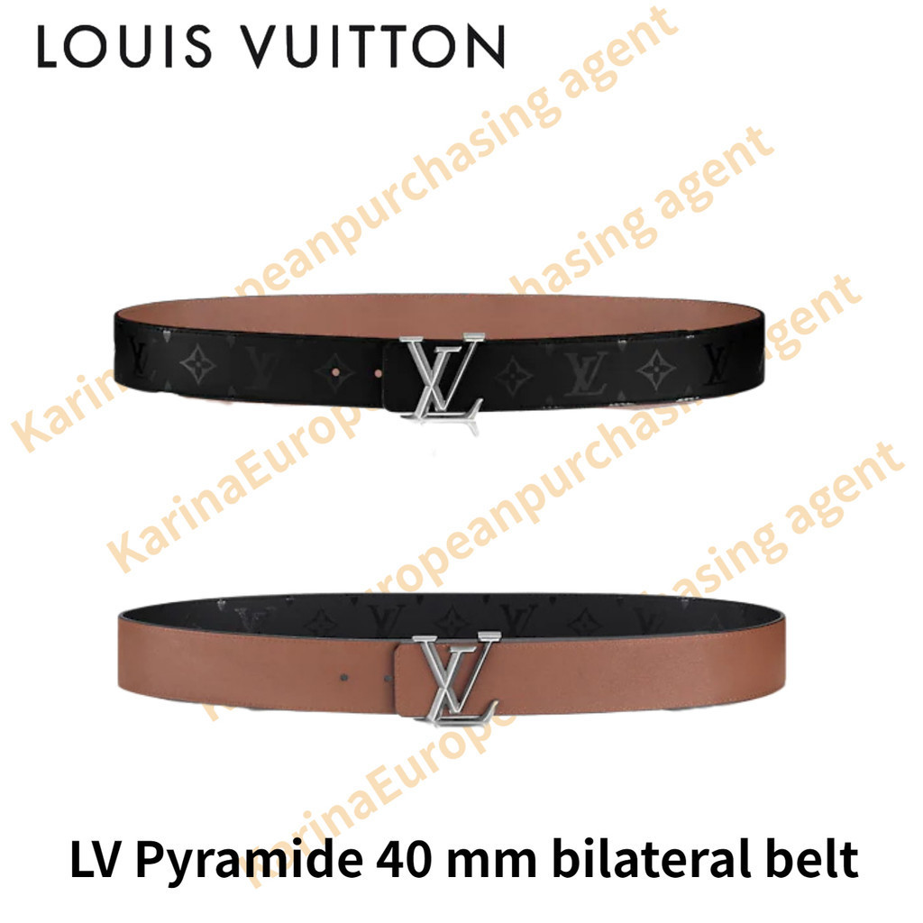 ♞,♘,♙LV Pyramide 40 mm bilateral belt Louis Vuitton Classic models Made in France