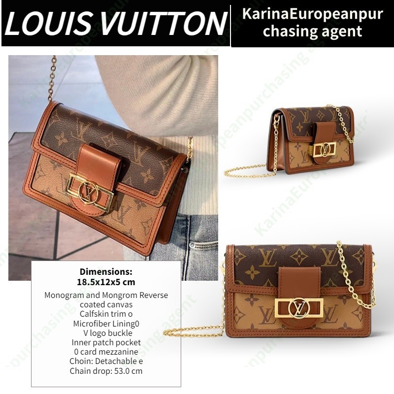 ♞หลุยส์ วิตตองLouis Vuitton DAUPHINE Women/Shoulder Bag สุภาพสตรี/กระเป๋าสะพายไหล่/กระเป๋าโซ่/กระเป