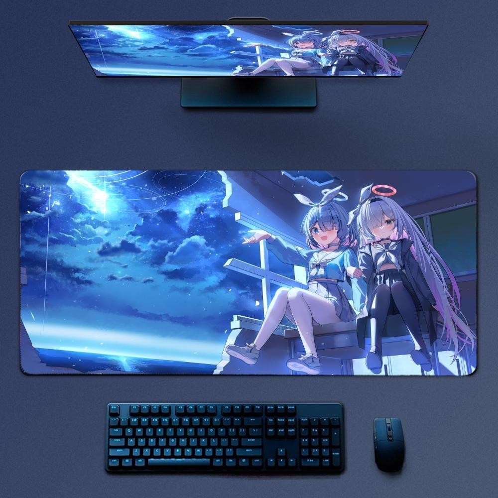 Arona Blue Archive อะนิเมะสาวเซ็กซี่ Mousepad แผ่นรองเมาส์สําหรับเล่นเกมขนาดใหญ่ LockEdge หนาแป้นพิมพ์คอมพิวเตอร์โต๊ะโต๊ะ