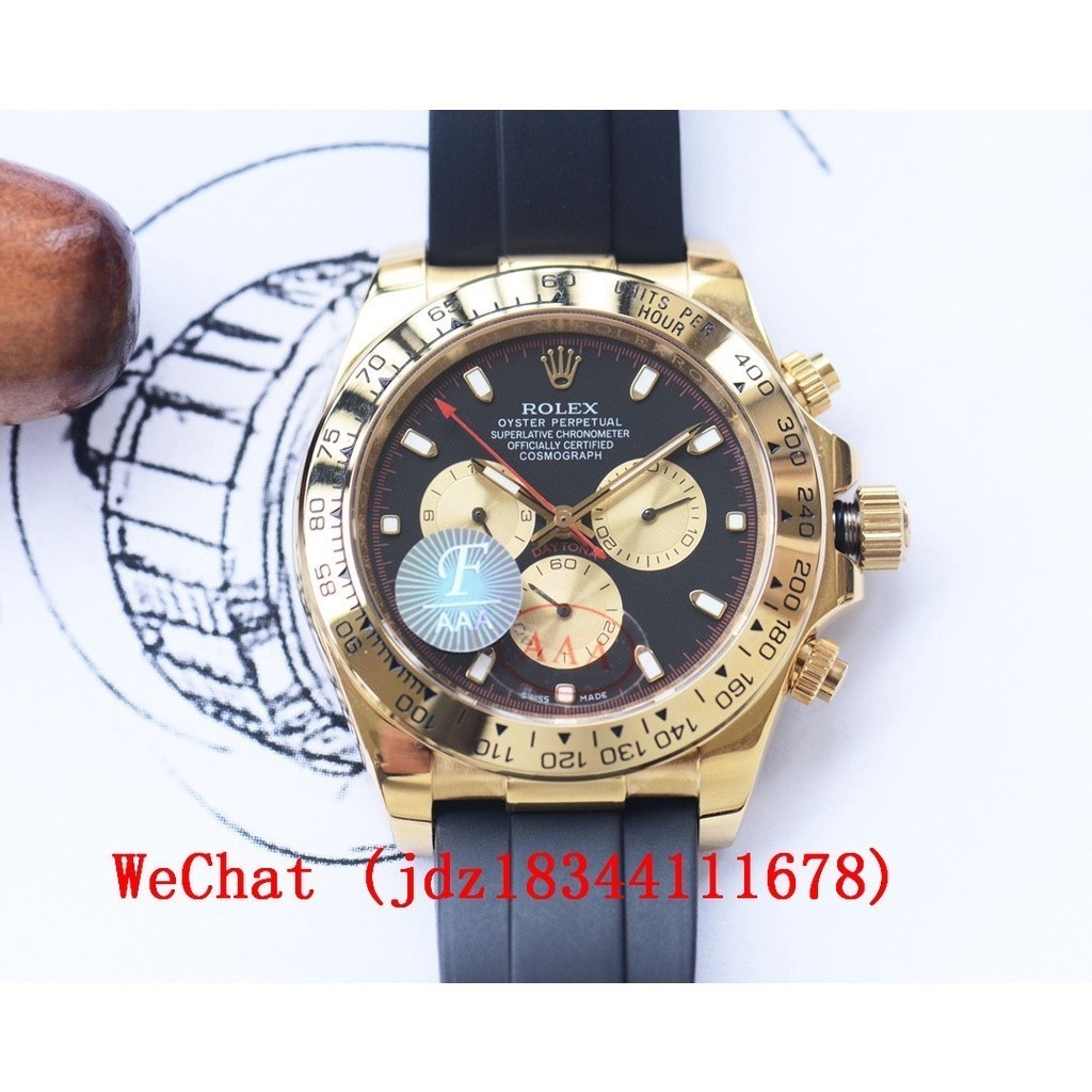 นาฬิกาข้อมือ Rolex Cosmograph Daytona อเนกประสงค์ สีทอง สําหรับผู้ชาย ขนาด 43 มม. X 13 มม.