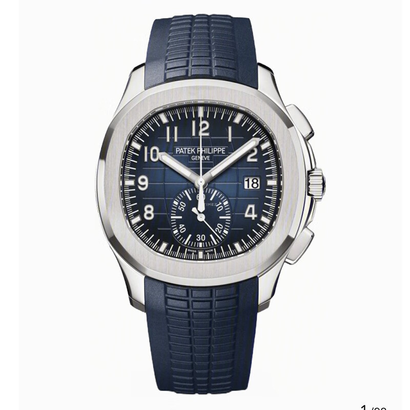 [BD ] Patek 'Watch นาฬิกาผู ้ ชาย AQUANAUT Series 5968G Platinum Blue Dial Chronograph Men 's Fashi