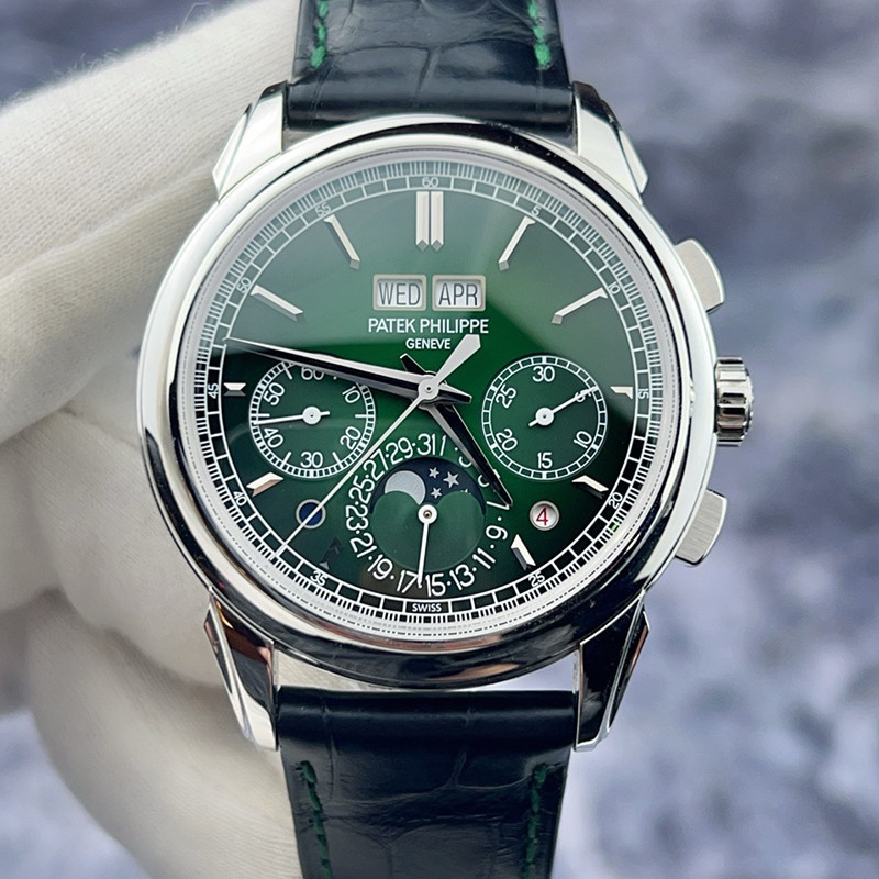 [BD ] นาฬิกาของ Patek Super Complex ฟังก ์ ชั ่ นนาฬิกา 5270P-014 Green Disk Perpetual Calendar Pla