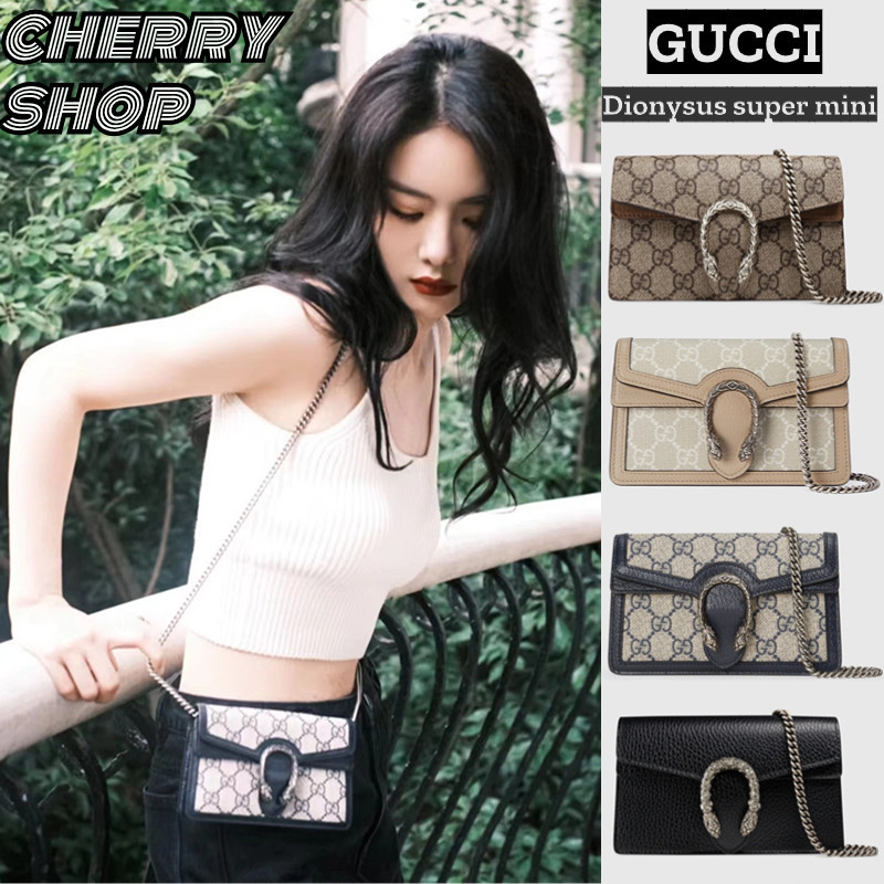 Hot กุชชี่ Gucci GG Denim Dionysus Super Mini Bagผู้หญิง/กระเป๋าถือ/ซุปเปอร์มินิ หลายสี