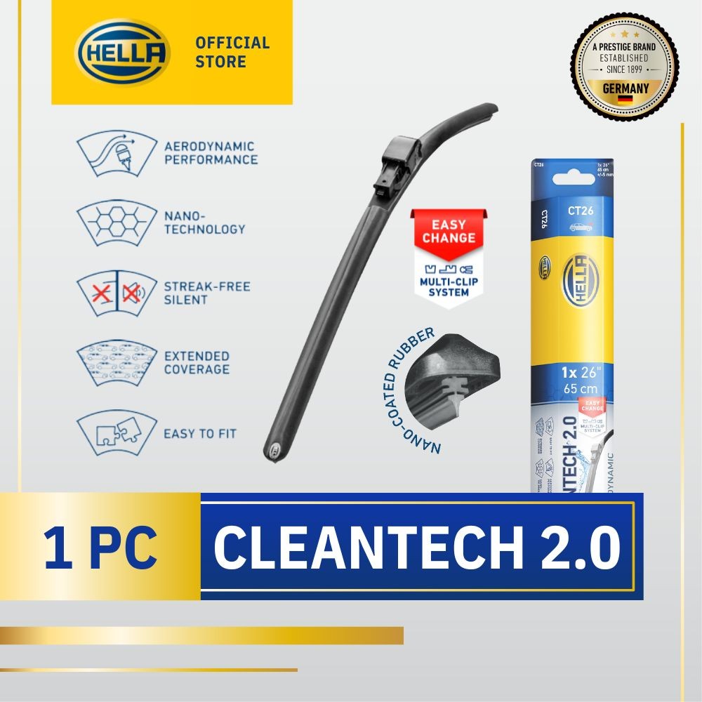 HELLA OFFICIAL STORE Cleantech 2.0 Multiadapter Wiper Blade - brand warranty - free installation in 