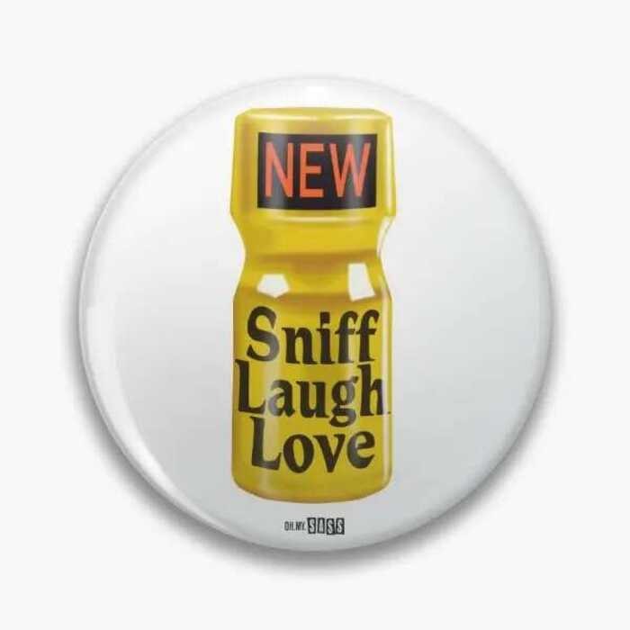 Poppers Sniff Laugh เข็มกลัด Lovely Design สำหรับผู้หญิง พร้อมสร้อยคอมินเนเจอร์ ของขวัญเก๋ๆ